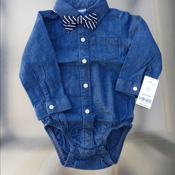 3-PC bodysuit, Pants & bowtie Set 👶 - Picture 2 of 8